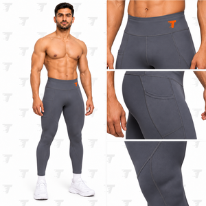 Running <b>Compression</b> Tights for <b>Men</b> Polyester Spandex Lightweight Stretch Gym <b>Leggings</b> Sweat Wicking Breathable Fitness - Product Image 6