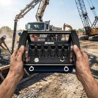 Télécommande hydraulique sans fil industrielle proportionnelle à 6 joysticks, étanche IP68, pour pompe à béton, camion-grue