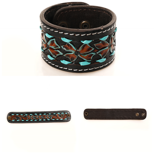 Pulsera de Cuero Crudo Tejida a Mano Estilo Vaquero, Pulsera Envolvente de Moda Occidental - Product Image 4