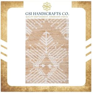 Best Selling Products Geometric Pattern Natural Jute Area <b>Rug</b> Rectangle Bohemian Flat Weave <b>Non</b> <b>Slip</b> Living Room Decor - Product Image 2