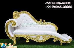 Escenario DE BODA judío Novia Novio Sofá a la venta Estilo Maharaja Boda Novia Novio Sofá Blanco Oro Tallado Real Antiguo Sofá - Product Image 5