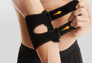 HAWK SPORTS INDUSTRIES Adjustable Neoprene Elbow Support Black Hook Loop Closure Breathable Unisex Football Basic Fitness - Product Image 3