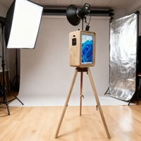 Photomaton en bois de 18,5 pouces avec écran tactile, impression automatique, pour fêtes et mariages, garantie de 2 ans, 12-15 personnes, en libre-service