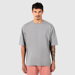 Heavyweight 220 GSM Men's Hip Hop Jersey Breathable Oversized T-Shirt High Quality Custom Blank Tee Wholesale Plus Size T-Shirt - Product Image 1
