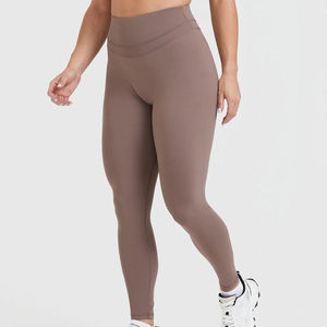 Leggings Deportivos de Cintura Alta para Mujer, Transpirables, de Punto, Color Sólido, con Cintura Elástica, de Spandex/Nailon, para Gimnasio, Fitness y Yoga - Product Image 4