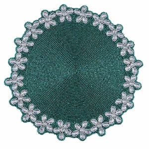 Hot Selling Round Floral Marigold Glass Beaded <b>Table</b> Mat Handmade Glass Beads Place Mat For Dinning Thanksgiving & Festive <b>Decor</b> - Product Image 6