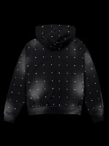 Sweat à capuche personnalisé avec strass, effet délavé, vintage, oversize, streetwear, effet usé, lavage minéral, pour hommes et femmes, avec clous - Product Image 3