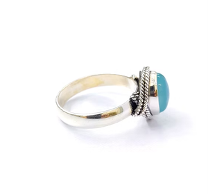 <b>Dainty</b> 925 Sterling Silver With Aqua Chalcedony <b>Ring</b> for Everyday Wear & Fine Jewelry Handmade Collection - Product Image 3
