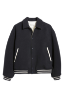 Veste à capuche varsity pour homme, veste en velours côtelé respirante, col rabattable, vêtement d'hiver, veste longue personnalisée sur le devant