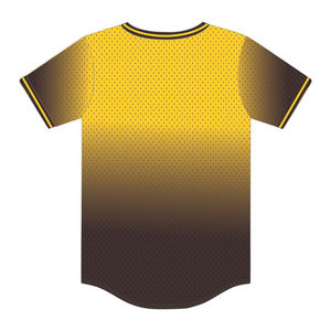 Camiseta de béisbol de malla 100% poliéster con efecto degradado Iota Phi Theta, estilo jersey, con logotipos bordados y apliques. - Product Image 3
