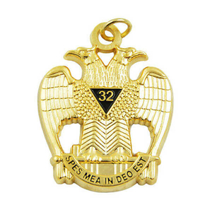 Colgante de Oro del Rito Escocés con Águila de Dos Cabezas del 32º Grado de la Masonería, Joya de la Gran Logia, Tyler Tiler - Product Image 1