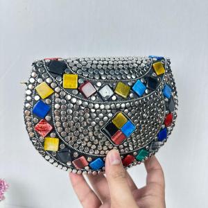 Bolso de Metal para mujer y niña, bolsos de Metal, bolso de mano de mosaico, pequeño bolso de mano de piedra de mosaico para mujer de Falak World Export - Product Image 3