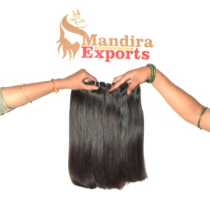 Extensiones de Cabello Humano Auténticas de Templo de Tamil Nadu, India, Remy Liso, Doble Trama, Doble Extracción, Fusionado, Todo Tipo - Product Image 1