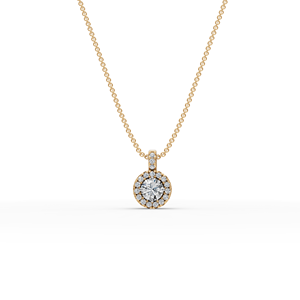 จี้เพชรทรงกลมแบบโรแมนติกจาก DLV Jewelry ของขวัญวันครบรอบสำหรับเธอ - สร้อยคอแบบ Halo - Product Image 2