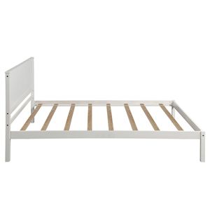 Letto a piattaforma matrimoniale bianco in legno con testiera e doghe in legno, non richiede rete a molle (Vecchio SKU WF191418AAK) - Product Image 4