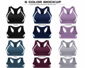 Women's High Support Mesh <b>Racerback</b> Seamless Eco-Friendly Sports Bra Premium Breathable Workout Yoga Gym Fitness Activewear <b>Top</b> - Product Image 6