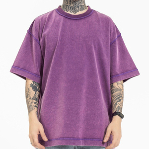 Camiseta de Algodón 100% con Lavado Ácido, Costuras en Contraste, Hombros Caídos, Cuello Simulado, Corte Holgado, Estilo Urbano, Logotipo Personalizado, Venta Caliente 2026 - Product Image 6
