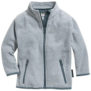 Chaqueta Unisex de Forro Polar Gris con Cierre de Cremallera, Cuello Alto, Estilo Casual para Otoño, Corte Regular, Material de Poliéster - Product Image 1