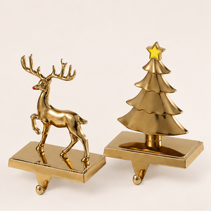 Juego de 2 Elegantes Ganchos para Calcetines Navideños, Modernos, Dorados, Ecológicos y Duraderos, con Forma de Reno, para Colgar en el Árbol o Chimenea, para Fiestas Navideñas - Product Image 5