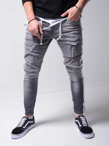 Jeans de Pierna Recta para Hombre con Logotipo Personalizado, Pantalones de Mezclilla de Marca, Lavado Claro, Cintura Media, Casuales, Transpirables, de Algodón, Calidad Premium, para Verano - Product Image 4