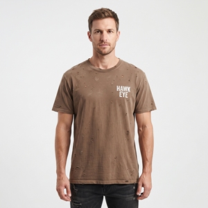 Custom Men's <b>Distressed</b> T Shirt Cotton Regular Fit Casual Short Sleeve Vintage Washed Graphic Streetwear Fashion <b>Top</b> - Product Image 1