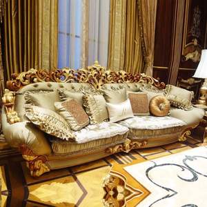 Sofá Seccional Tradicional de Lujo The Langham en Oferta, Mesa Tallada en Madera, Relleno de Esponja, para una Decoración Elegante de la Sala de Estar - Product Image 4