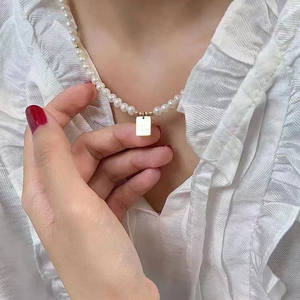 Collar de Perlas de Agua Dulce de 4-5 mm con Cielo Estrellado y Cierre de Oro de 18K, Exquisita Cadena de Cristal Transparente de Zhuji con Colgante Fino - Product Image 3