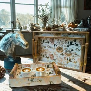 Enamel Coated Steel Serving Tray Retro Enamel Tea Tray Decorative Enamel Display Tray Oval Shape Enamel Tray - Product Image 2