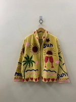 Veste en velours bohème Suzani, veste brodée, veste oversize d'hiver, style Duster ouzbek, veste faite à la main, cadeau pour elle