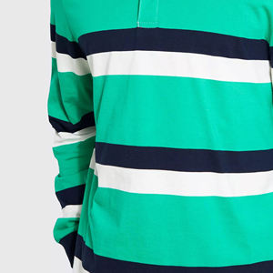 เสื้อรักบี้ผู้ชายดีไซน์ใหม่ พิมพ์ลายได้ตามต้องการ ผ้าไม่ยับ แขนยาว ผลิตจากผ้าฝ้าย 100% รับผลิตแบบ OEM - Product Image 3