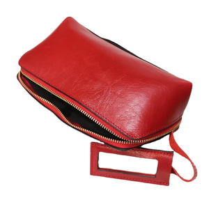 Wholesale Durable Genuine Leather Custom Logo Travel <b>Makeup</b> Bag Pouch Organizer Cosmetic Bags - Product Image 1