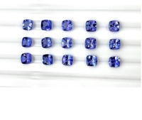 Pierre précieuse Tanzanite naturelle traitée thermiquement, taille coussin 5x5 mm, qualité AA+, bleue, pierre libre pour bagues, pendentifs et bijoux