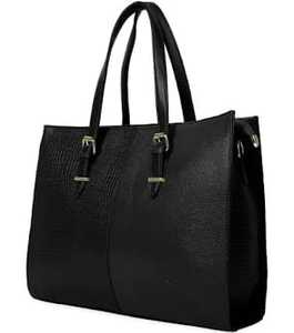 Sac fourre-tout en cuir véritable pour femme, texture Saffiano, grande capacité, sac à main classique décontracté, deux sangles, fermeture éclair, polyester - Product Image 2