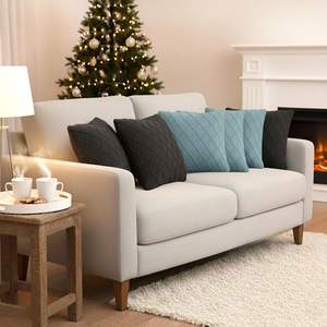 Juego de Fundas de Almohada SOGA de 45 cm, Tejido de Diamante Azul Cielo y Tejido de Cable Gris Carbón, 6 Piezas, Decorativas y para Almohadas Decorativas - Product Image 6