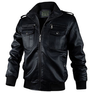 Veste en cuir et fourrure décontractée élégante pour homme, respirante et coupe-vent, avec logo personnalisé et design frontal fini, idéale pour le printemps - Product Image 1
