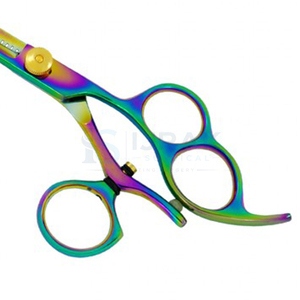 Ciseaux à cheveux professionnels en acier inoxydable, pointe acérée, pour droitiers, manche long, finition arc-en-ciel, fournitures de salon de coiffure - Product Image 3