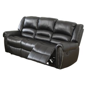 โซฟาหนังสีดำแบบปรับเอนด้วยมือ Relax 1 ที่นั่ง 3 ที่นั่ง พร้อมเบาะรองแขน สำหรับเฟอร์นิเจอร์ห้องนั่งเล่น - Product Image 3