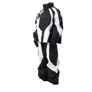 Unisex Windbreaker <b>Jacket</b> Jogger Set Two Piece Drawstring Breathable Printed <b>Rhinestone</b> Solid Heavyweight Polyester Nylon - Product Image 1