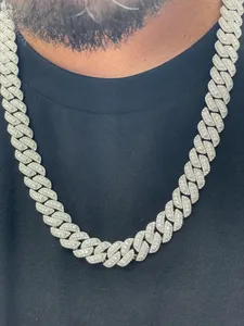 โรสโกลด์และสีเหลืองทอง ขนาด 14 มม. ความยาว 22 นิ้ว สร้อยคิวบันฮิปฮอปประดับโมอิสซาไนต์ เงินแท้ 925 สำหรับงานปาร์ตี้ ได้รับการรับรองจาก IGI - Product Image 4