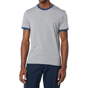 T-shirt Ringer en Coton de Haute Qualité pour Homme, Col et Manches Contrastants, Col Rond, Manches Courtes, Décontracté, Tendance, Logo Personnalisé, OEM - Product Image 3