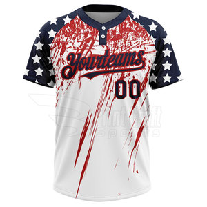 Nieuwe stijl sportkleding honkbal shirts met twee knopen, heavy duty, milieuvriendelijk - Product Image 2