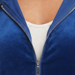 Sweat-shirt à capuche en velours bleu, coupe classique, unisexe, décontracté, pour l'automne - Product Image 5