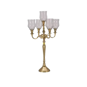 Portavelas de 3 Brazos para Velas de Té, Dorado, de Aluminio, Resistente al Calor, Hecho a Mano, Personalizable, para Decoración del Hogar y Bodas - Product Image 5