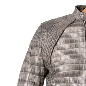 Chaqueta de Cuero con Grabado de Pitón de Lujo para Hombre, Colección Premium de Cuero Vacuno para Motociclistas, Servicio de Muestras de Fabricante OEM ODM Disponible - Product Image 2