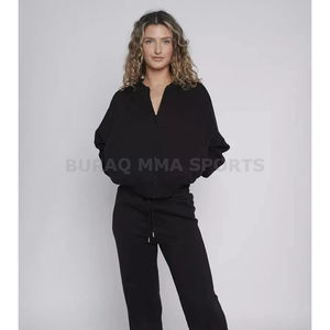 Conjunto de 2 Piezas para Mujer, Estilo Lounge, con Blusa de Manga Larga con Botones y Pantalones con Cordón Ajustable - Product Image 5