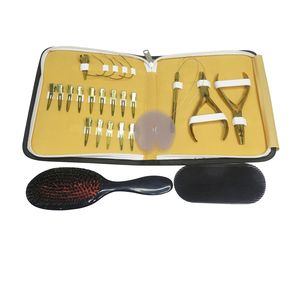 Kit d'outils de pose d'extensions capillaires en acier inoxydable de qualité chirurgicale, couleur marron nude, avec logo personnalisé et étui marron nude – Vente chaude - Product Image 4
