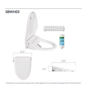Sedile WC Bidet Intelligente con Manopola Laterale per Regolazione, Sedile Riscaldato, Temperatura e Pressione dell'Acqua, Uso Portatile - Product Image 6