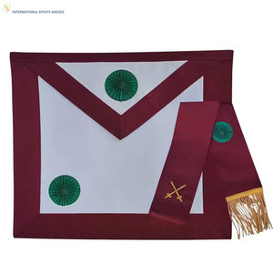 Tablier de cérémonie maçonnique de qualité supérieure, brodé, accessoire cérémoniel avec une finition artisanale raffinée et élégante - Product Image 1