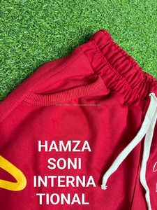 HSI ODM/OEM <b>Men's</b> <b>Red</b> Solid 100% Cotton Front Logo Mid Waist Elastic Casual Bermuda <b>Shorts</b> - Product Image 3