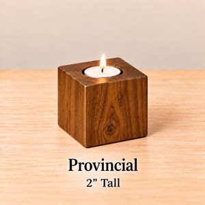 Portavelas de Madera Estilo Provincial, Rectangular, 6 Pulgadas de Alto, Resistente al Calor, Decoración para el Hogar - Product Image 2